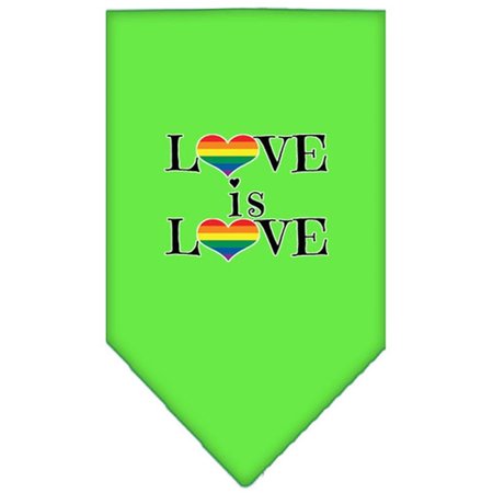 MIRAGE PET PRODUCTS Love is Love Screen Print BandanaLime Green Small 66-192 SMLG